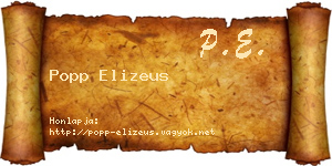Popp Elizeus névjegykártya